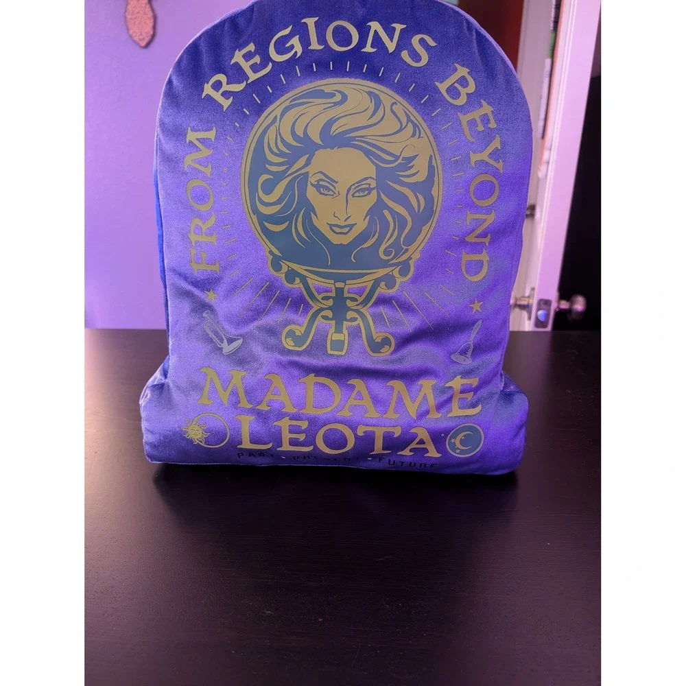 Disney The Haunted Mansion Madame Leota Plush Pillow Purple Gold Tombstone Shape